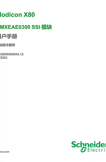 schneider施耐德Modicon X80 - BMXEAE0300 SSI 模块 _ 用户手册